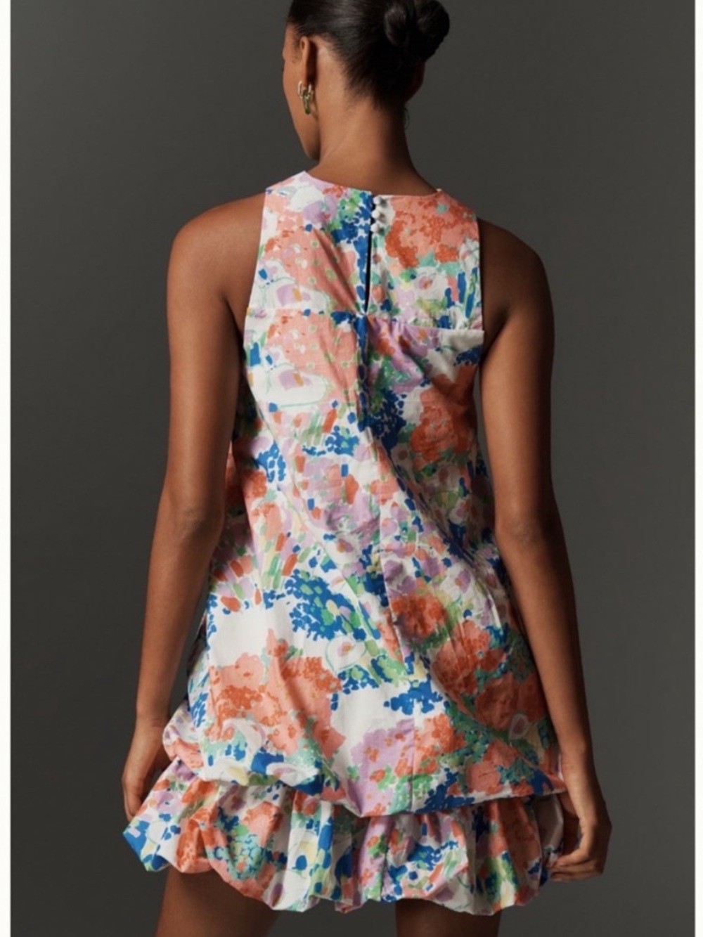 NWT Anthropologie Maeve Sleeveless Double Bubble-Hem Cotton poplin Mini Dress, M - Picture 4 of 13